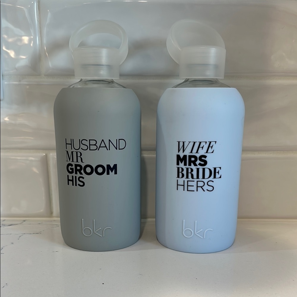 bkr Gray and Light Blue Water Bottles Set